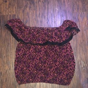 trendy floral off the shoulder
